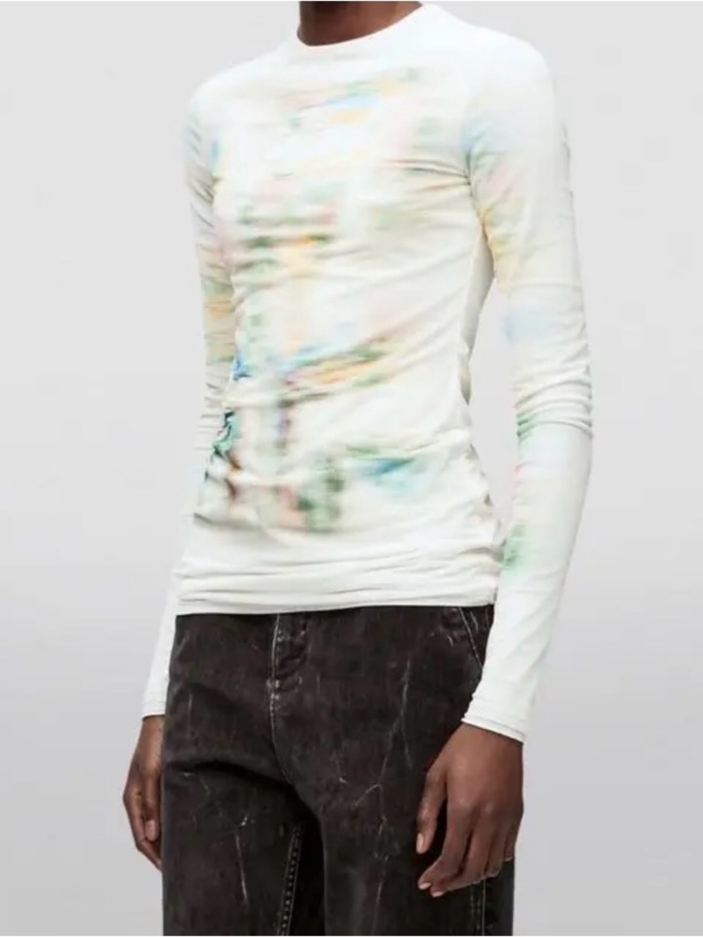 LOEWE blurred floral mesh top